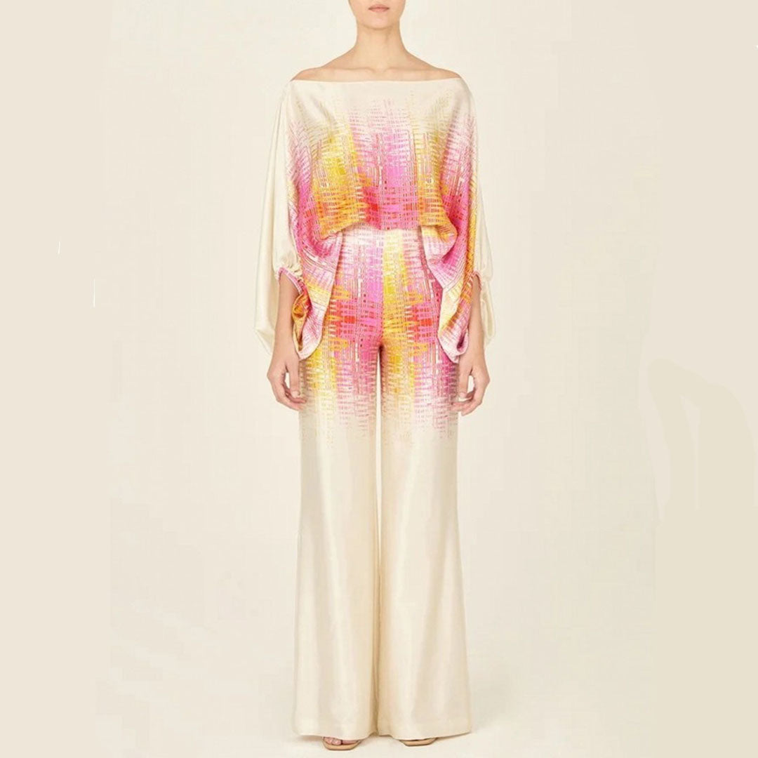 Dames Pyjama Set Satijn Zacht Tweedelig Elegante Slapen