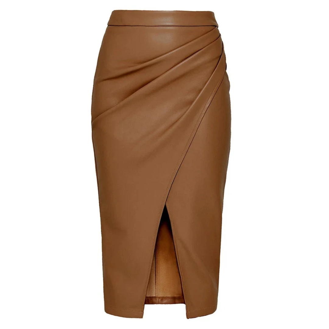 Midi Rok van Leer voor Vrouw