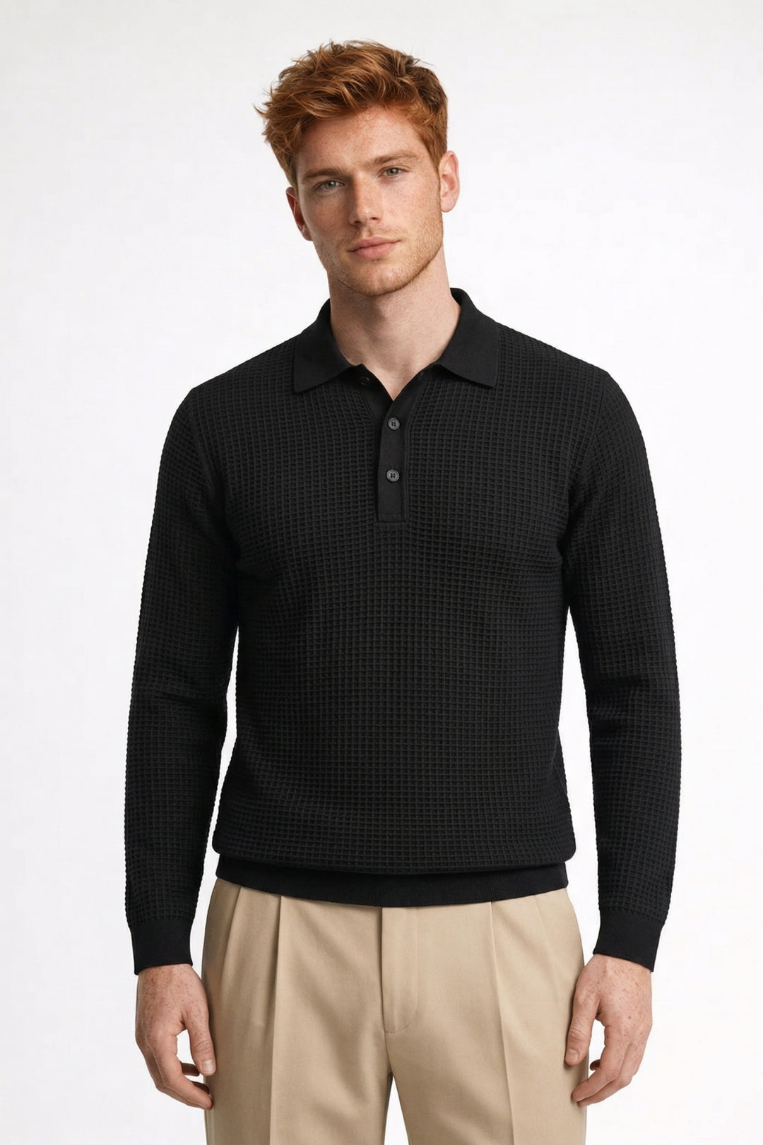 Polo Heren Lange Mouwen Gebreid Casual Kleding