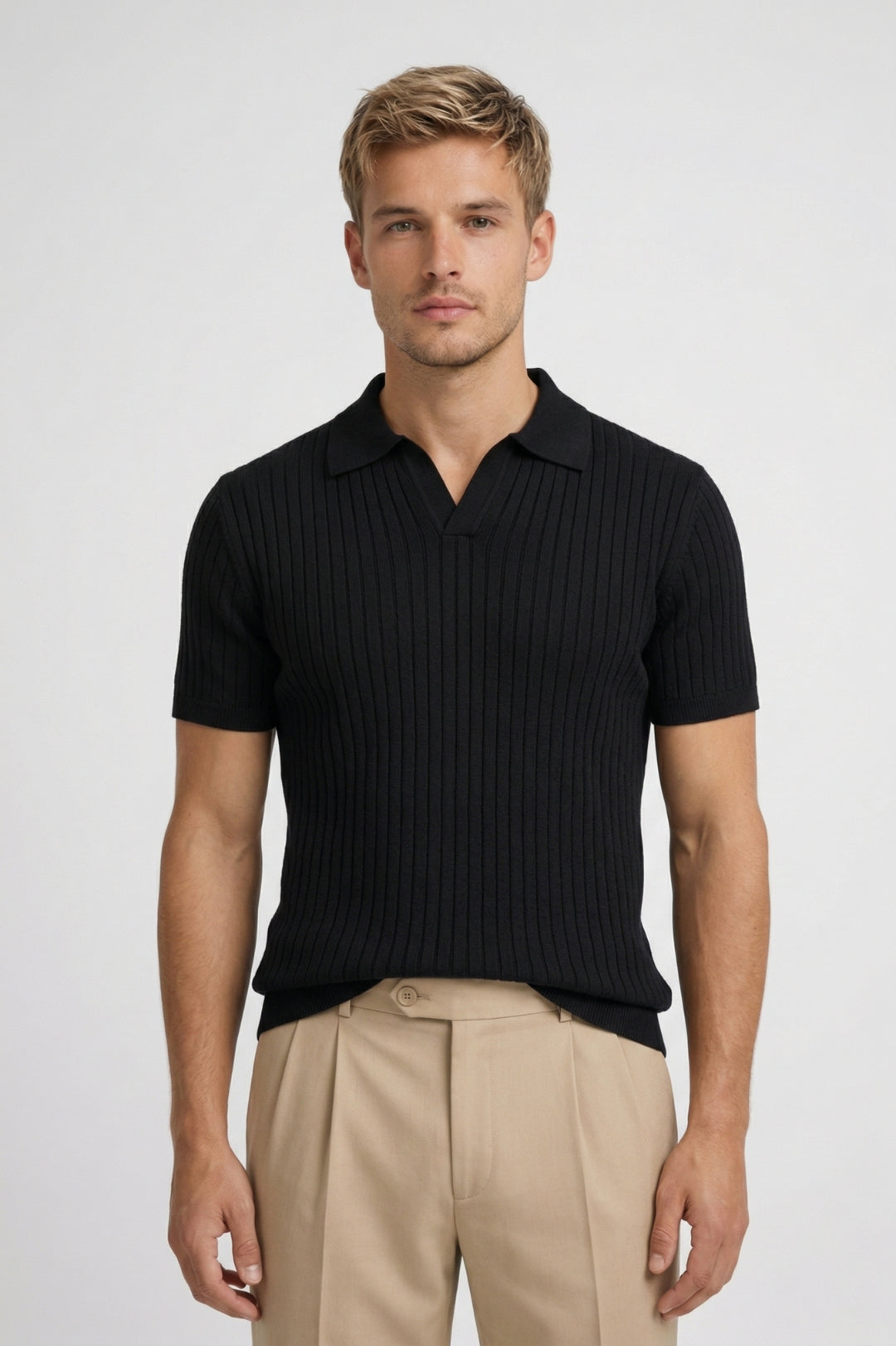 Polo Heren Slim Fit Korte Mouwen Open Kraag Casual