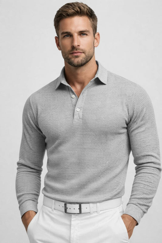 Polo Heren Lange Mouw Comfortabel All Season - StudioMarella