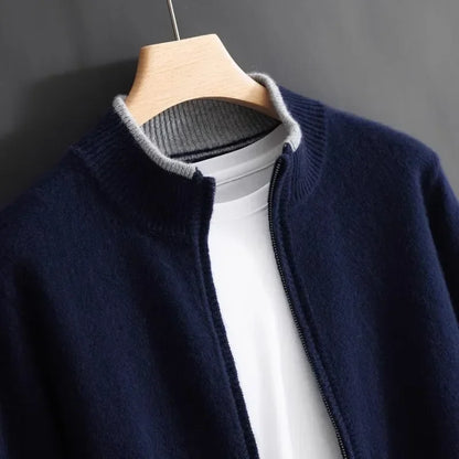 Heren Cashmere Vest Rits Elegante Snit