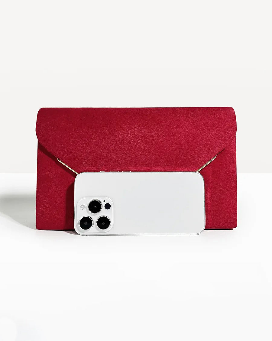 Fluwelen Clutch Avondtasje Suède Stijl Elegant