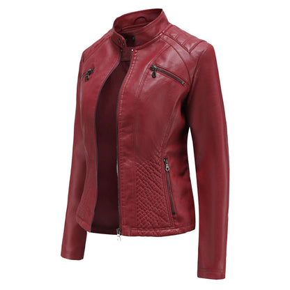 Dames Leren Jas Klassieke Stijl Elegant Design