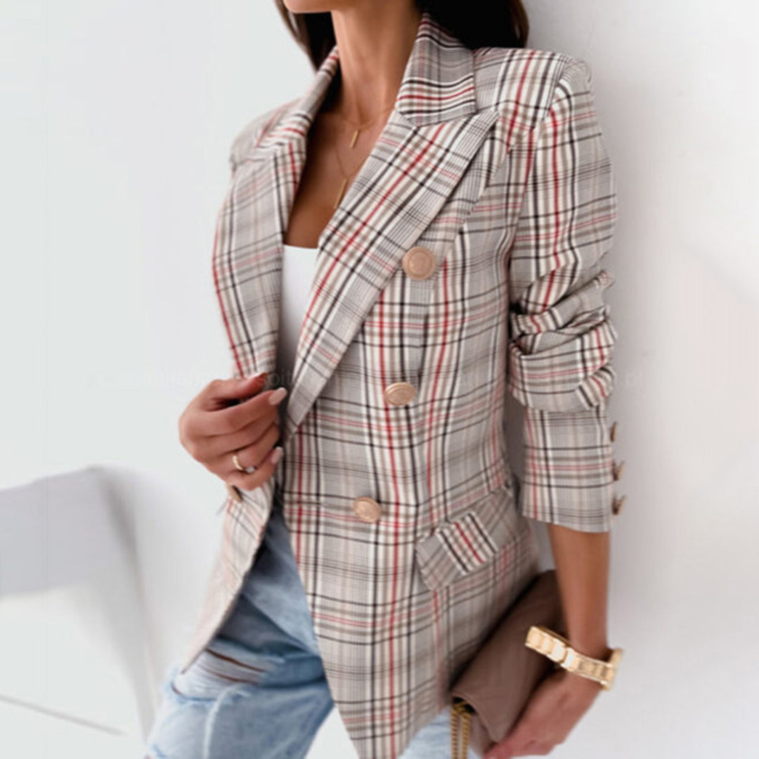 Dames Blazer Ruitpatroon Getailleerd Stijlvol