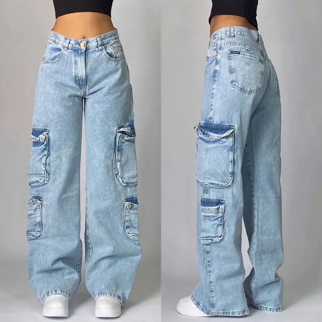 Retro Cargo Jeans Baggy Zit met Veel Zakken - StudioMarella
