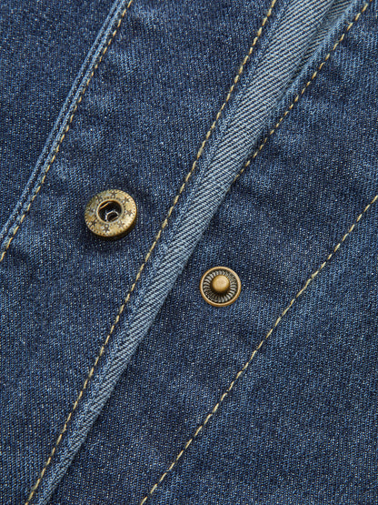 Dames Denim Jas Regular Fit met Riem Blauw