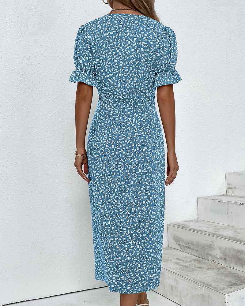 Rosa Wikkeljurk | Elegante Damesjurk met Bloemenprint 5