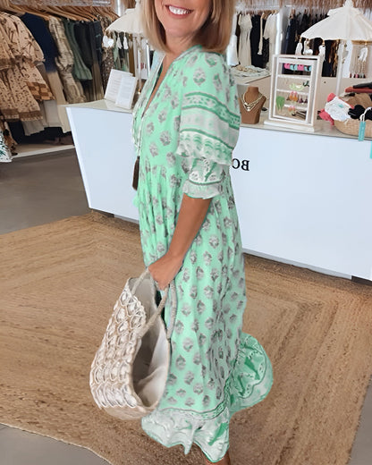 Maxi Jurk Bloemenprint Boho Stijl