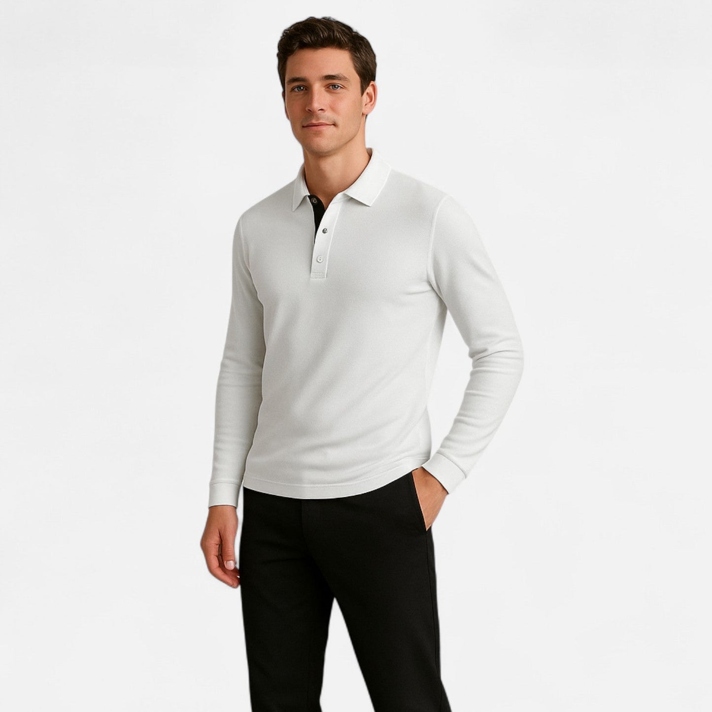 Elegante Polo Heren Met Lange Mouwen Comfortabel