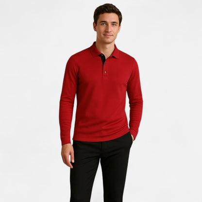 Elegante Polo Heren Met Lange Mouwen Comfortabel