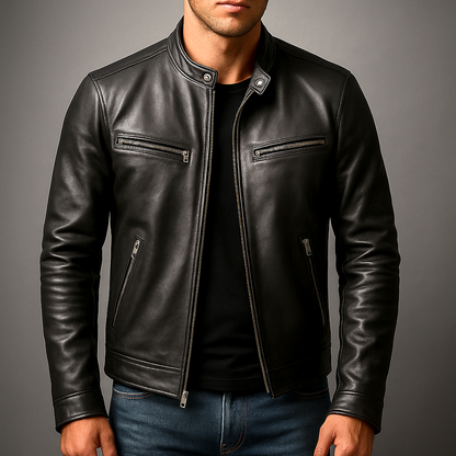Ryder | Vintage Leren Jas Heren met Gestructureerde Pasvorm 6