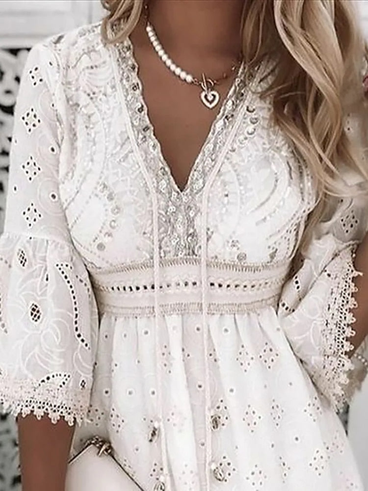 Zomerjurk Vrouwen Boho Chic Ibiza Stijl Comfortabel