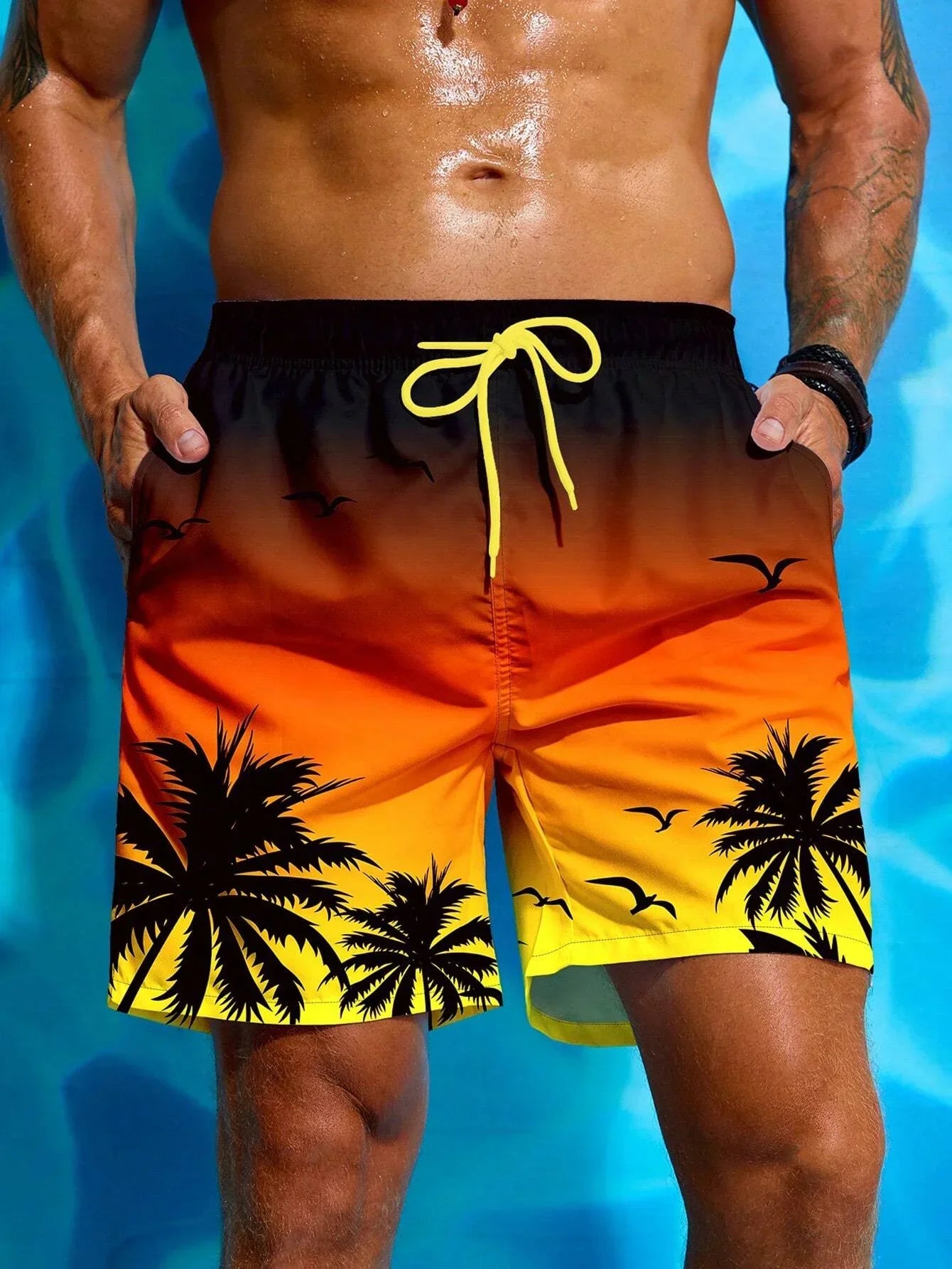 Mannen Short Tropical Print Zwemshort