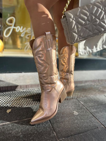 Cowboylaarzen Met Metalen Beschlag Western Stijl