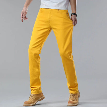 Heren Jeans Slim Fit Comfortabele Straight Broek