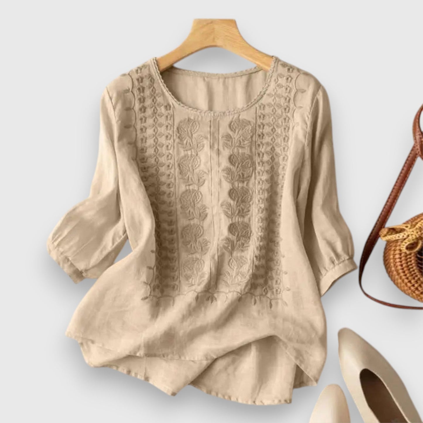Dames Blouse Geborduurd Regular Fit - StudioMarella