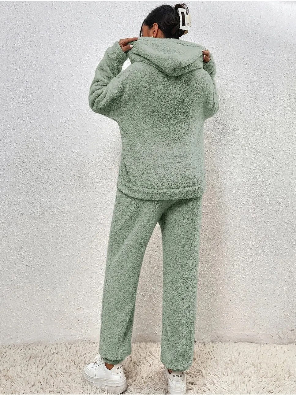 Dames Lounge Set Zacht met Kap en Joggingbroek