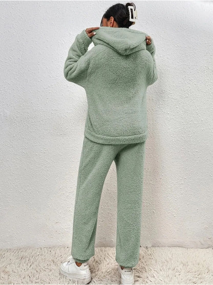Dames Lounge Set Zacht met Kap en Joggingbroek