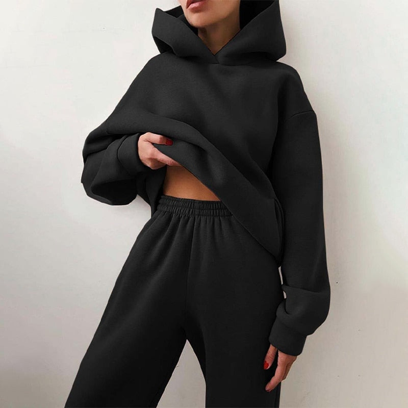 Zwart Joggingset Comfortabel Oversized voor Mannen en Vrouwen