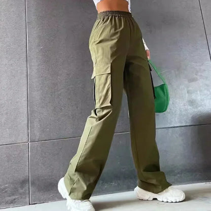 Dames Oversized Cargo Broek Legergroen Stijlvol