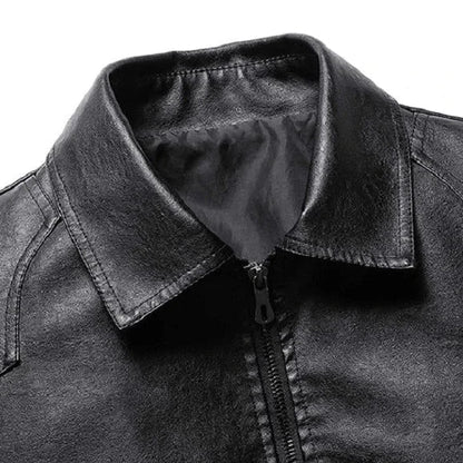 Leren Herenjas PU Leer Zwart Comfortabel Met Zakken