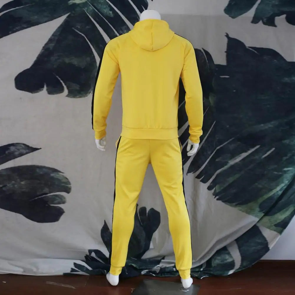 Herentrainingspak Capuchon Witte Strepen Sportief Design
