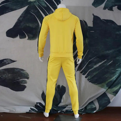 Herentrainingspak Capuchon Witte Strepen Sportief Design