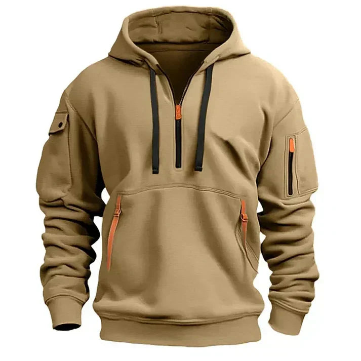 Heren Hoodie Sportief met Halve Rits Comfortabel