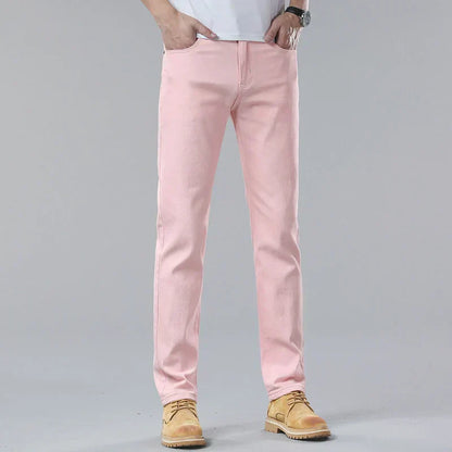 Heren Jeans Slim Fit Comfortabele Straight Broek