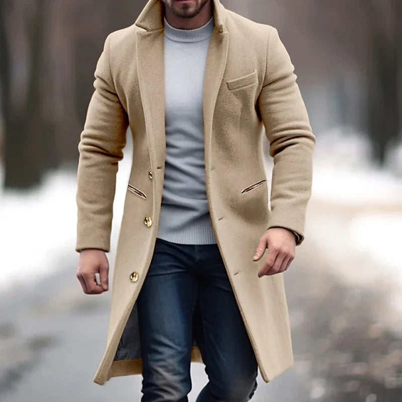 Heren Wintermantel van Zuivere Wol Warm en Elegant