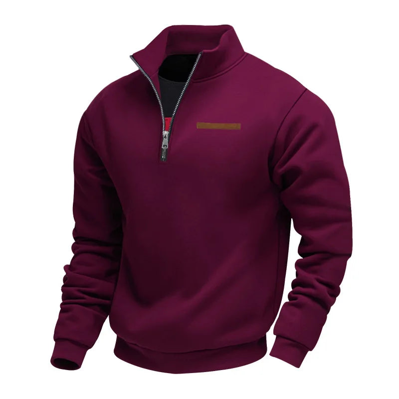 Heren Fleece Trui met Kwart Rits Zakken