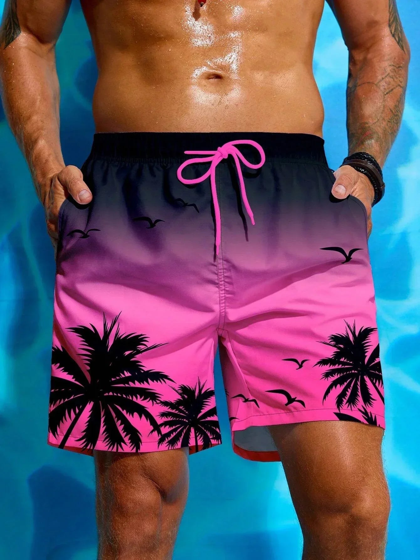 Herensechte Zomershorts voor Mannen met Tropisch Motief