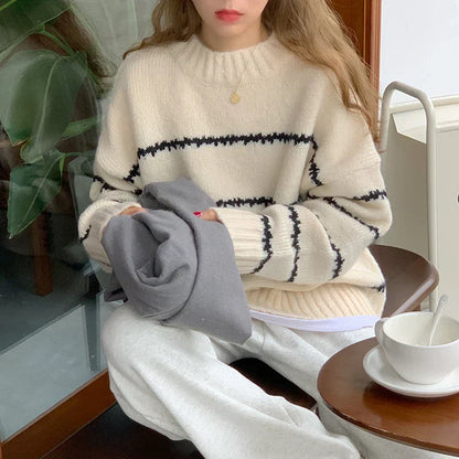 Dames Oversized Trui Wit Gebreid Zacht