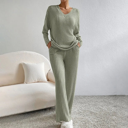 Dames Gebreide Tweedelige Set Comfortabele Pasvorm