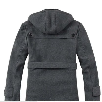 Heren Trenchcoat Gevoerd met Capuchon en Imitatiebont