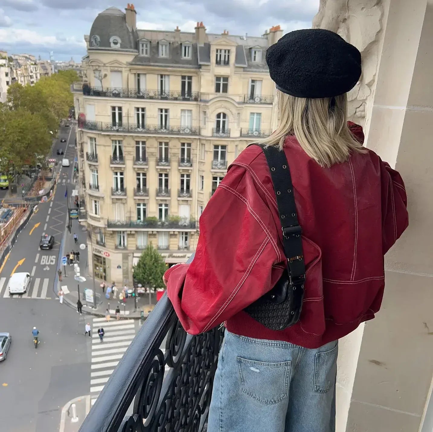 Oversized Leren Jas Rood Dames