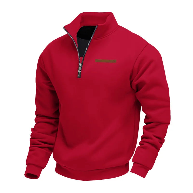Heren Fleece Trui met Kwart Rits Zakken