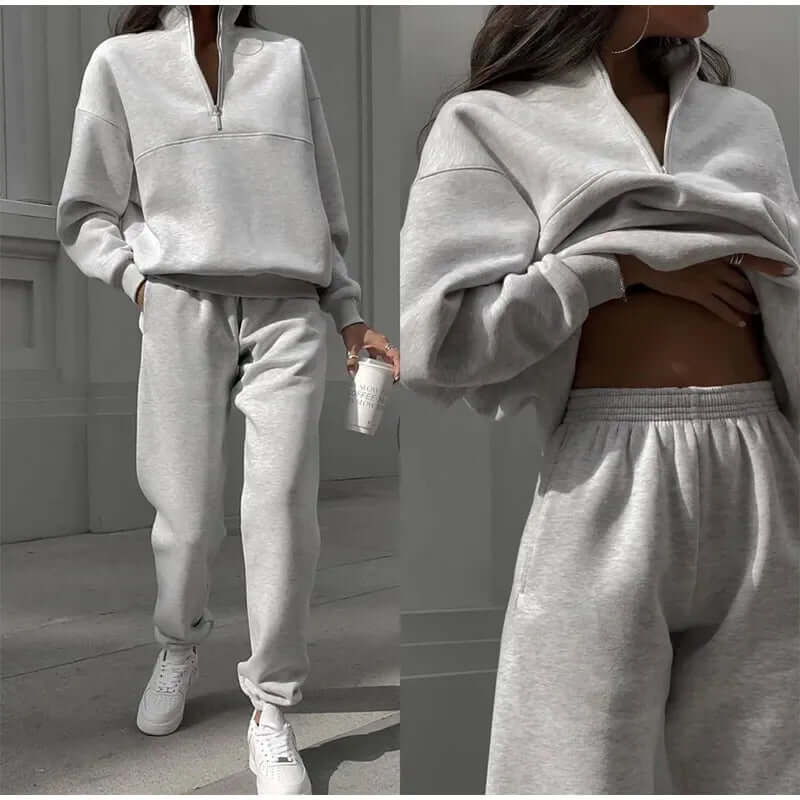 Dames Gebreide Set Trui en Broek Casual Tweedelig