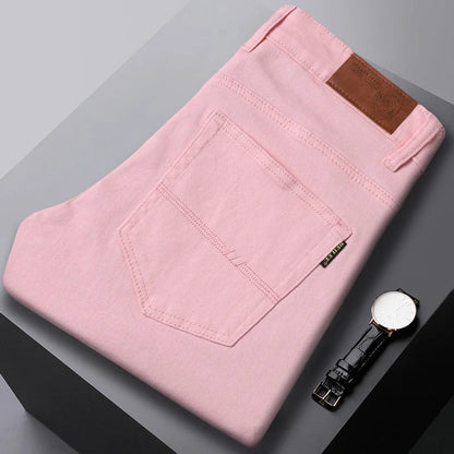 Heren Jeans Slim Fit Comfortabele Straight Broek