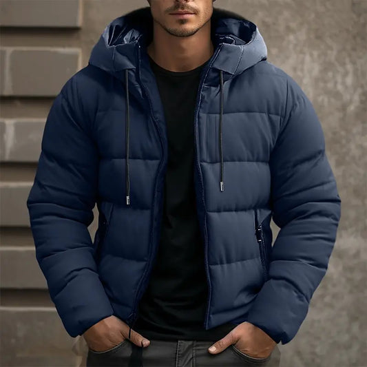 Heren Puffer Jas Warm met Capuchon Zwart Winterjas - StudioMarella
