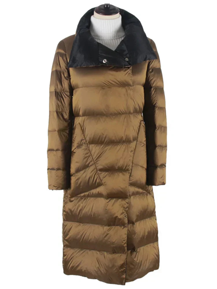 Dames Jas Geruit Warm en Stijlvol Lange Model - StudioMarella