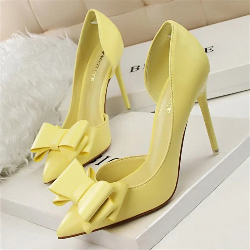 Pumps met Strik Detail en Puntige Neus voor Vrouw