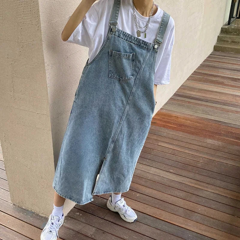 Dames Oversized Jurk Lichtblauw Denim Mode