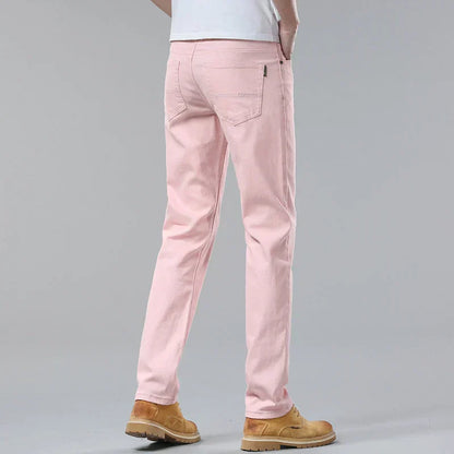 Heren Jeans Slim Fit Comfortabele Straight Broek