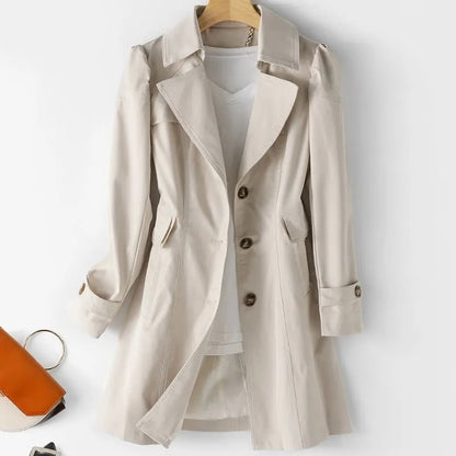 Dames Trenchcoat Middellang Met Enkele Knopen - StudioMarella