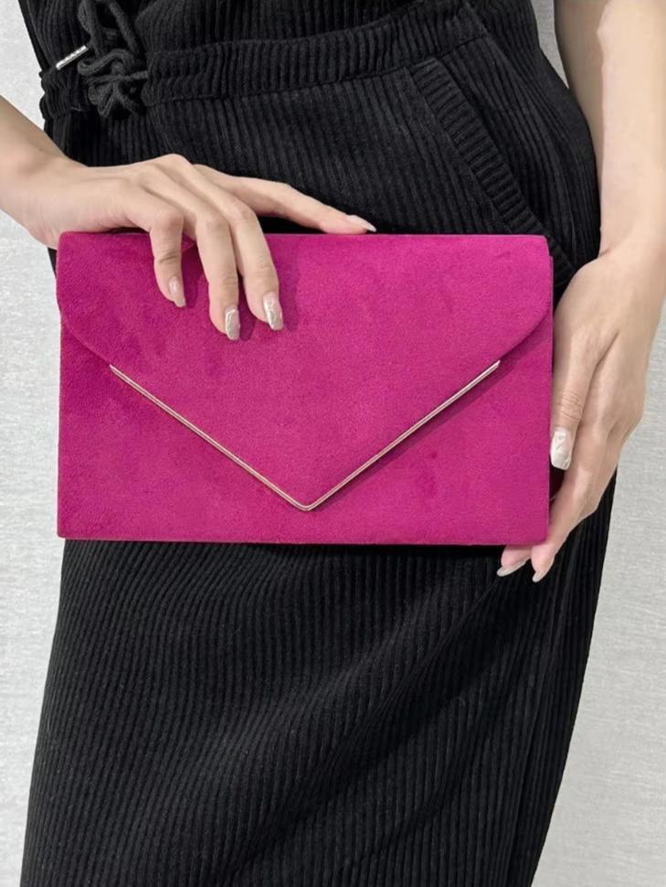 Fluwelen Avondclutch Suède Look Elegant
