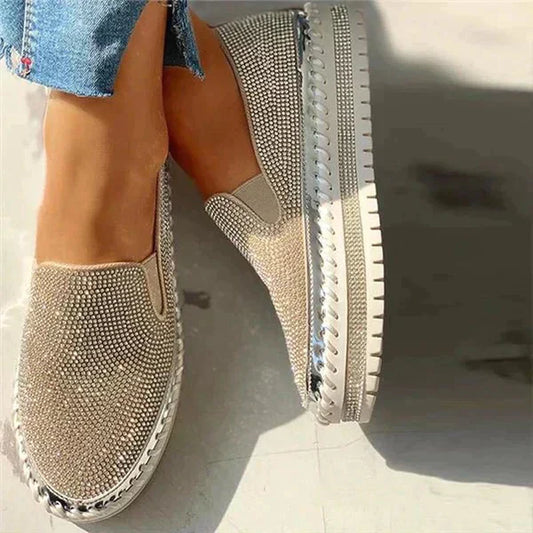 Dames Schoenen Met Glitter Glinsterend Zilver - StudioMarella