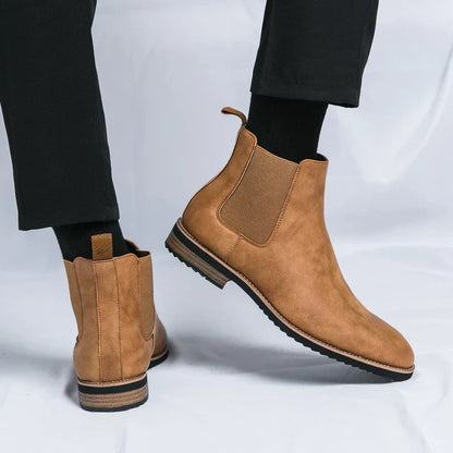 Leren Chelsea Boots Heren Zwart Minimalistisch Design