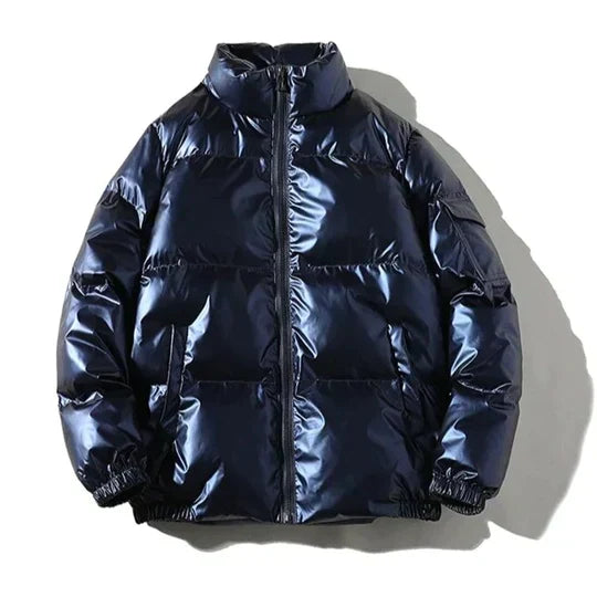 Warme Pufferjas Heren voor Winter Metallic Winddicht